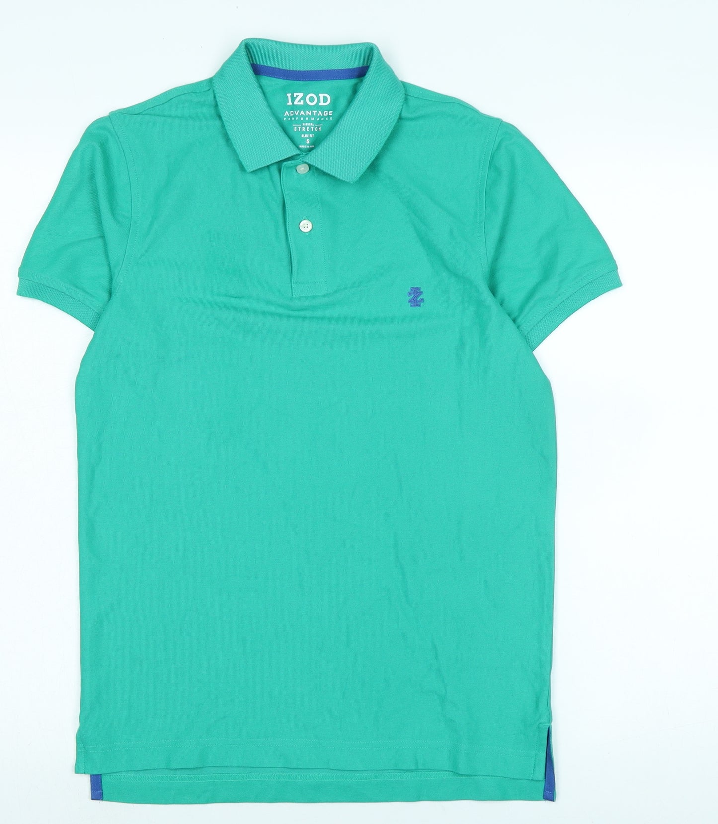 IZOD Mens Green Cotton Polo Size S Collared - Logo