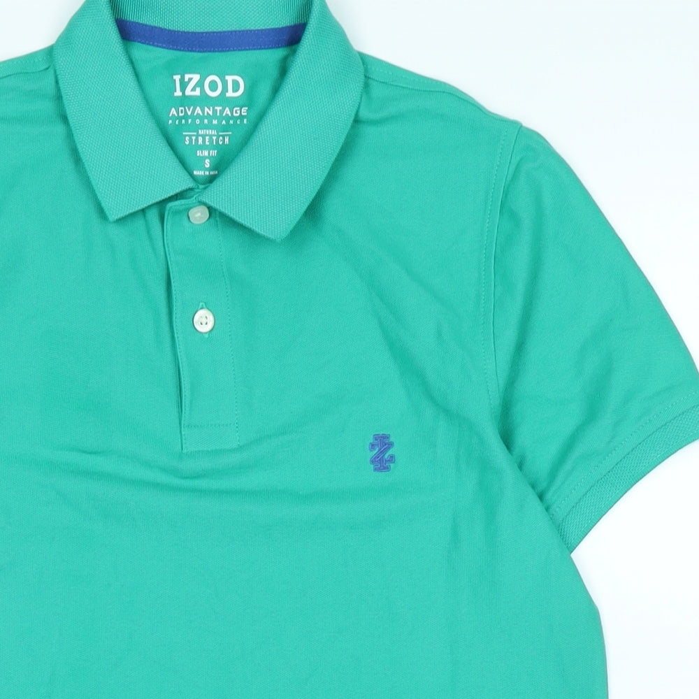 IZOD Mens Green Cotton Polo Size S Collared - Logo