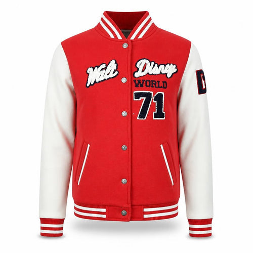 Disney Mens Red Jacket Size S Snap - Logo - Walt Disney World 71 - Micky Mouse