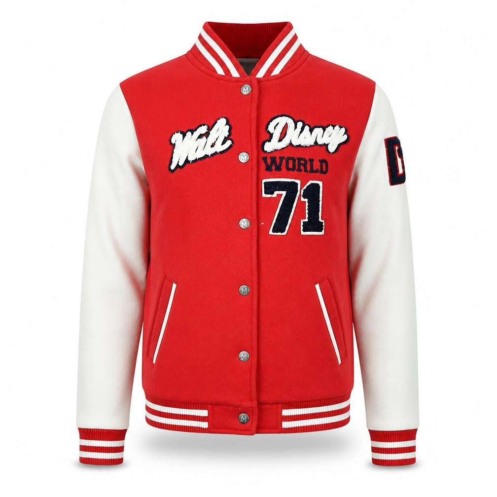 Disney Mens Red Jacket Size S Snap - Logo - Walt Disney World 71 - Micky Mouse