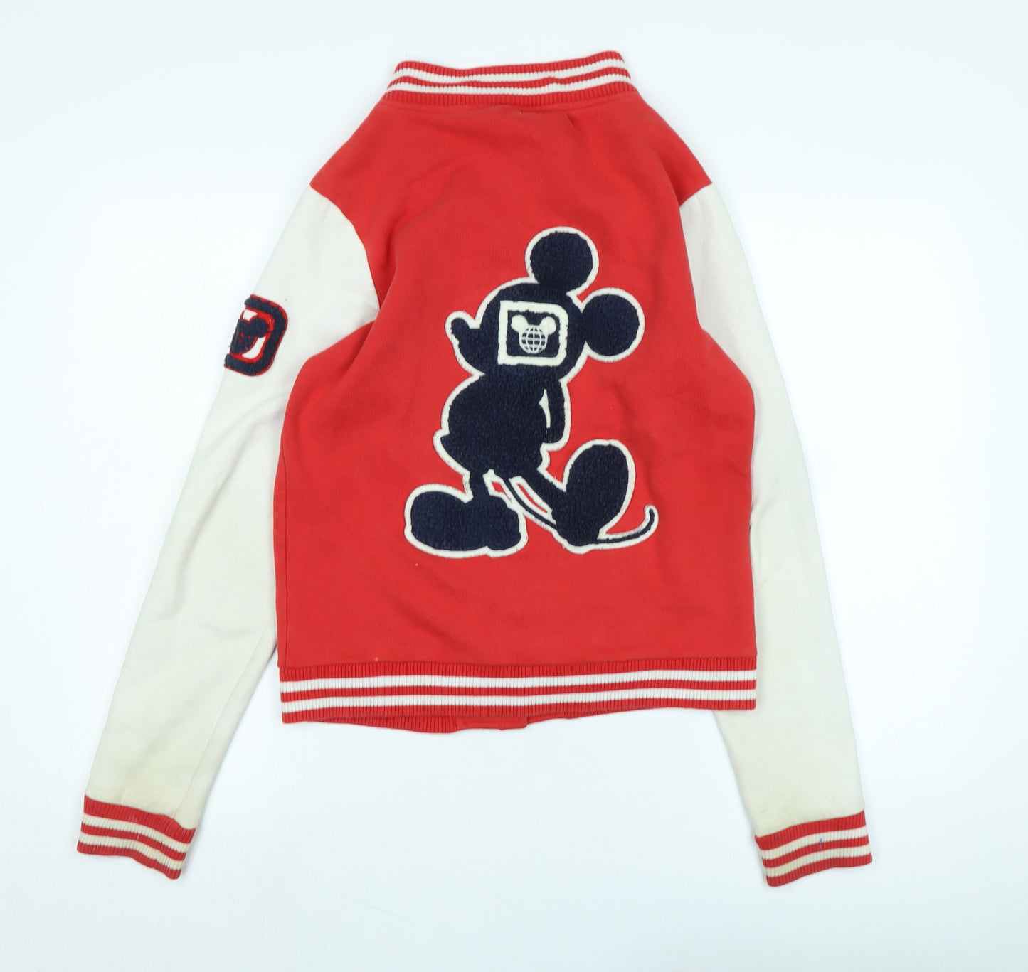 Disney Mens Red Jacket Size S Snap - Logo - Walt Disney World 71 - Micky Mouse