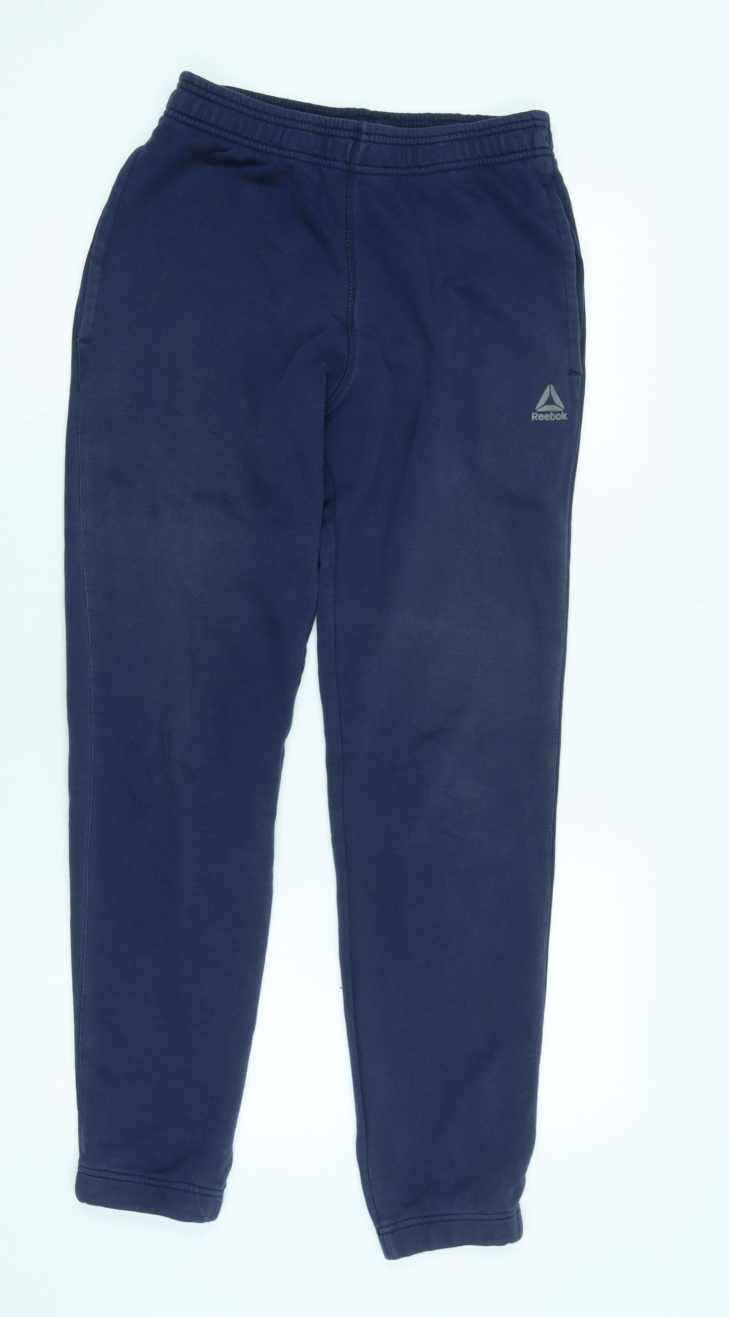 Reebok Mens Blue Polyester Jogger Trousers Size S L30 in Regular Tie - Logo