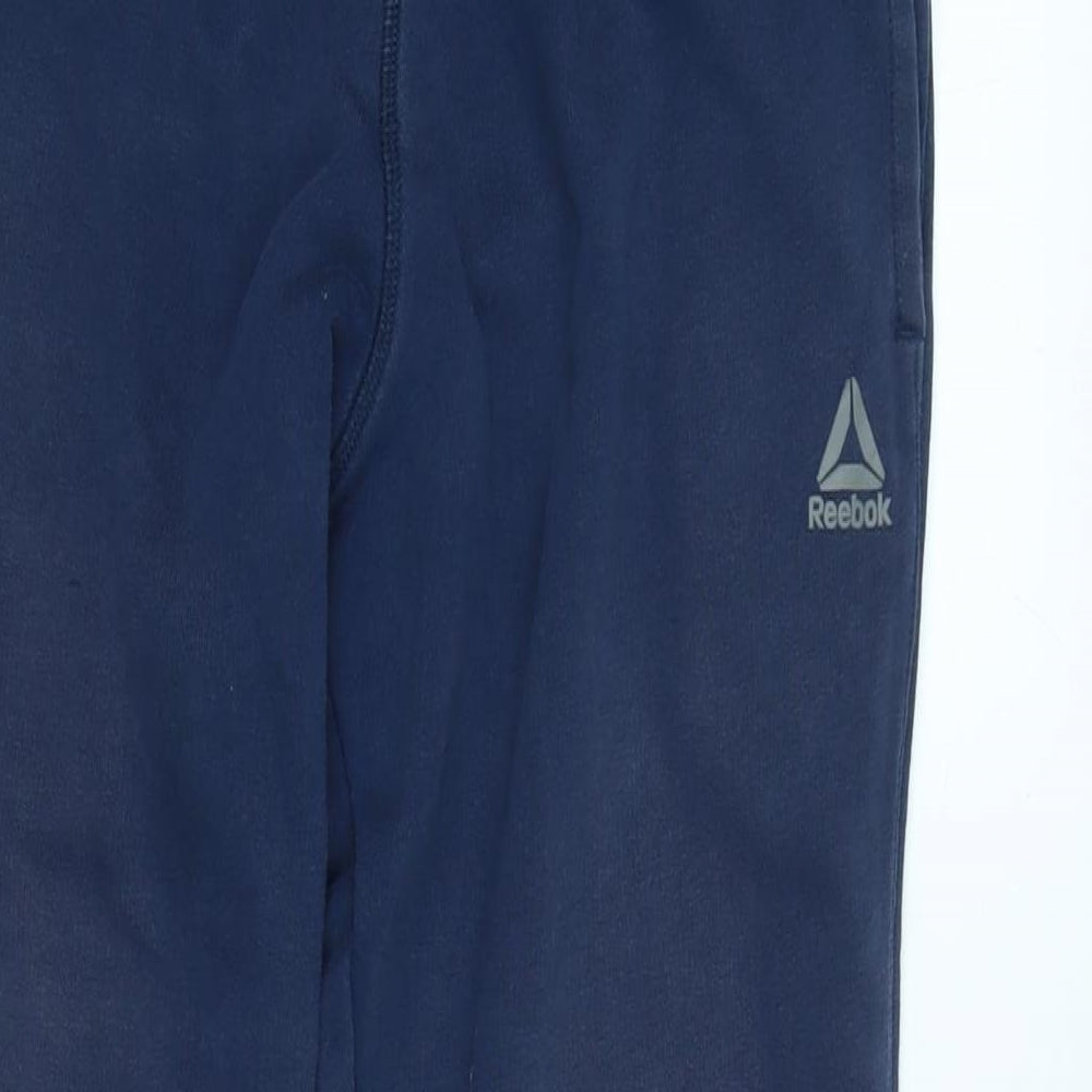 Reebok Mens Blue Polyester Jogger Trousers Size S L30 in Regular Tie - Logo