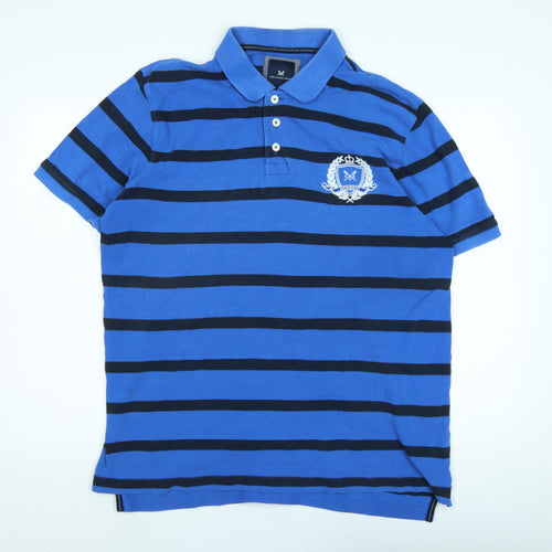 Crewe clothing Co Mens Blue Cotton Polo Size XL Collared - Logo