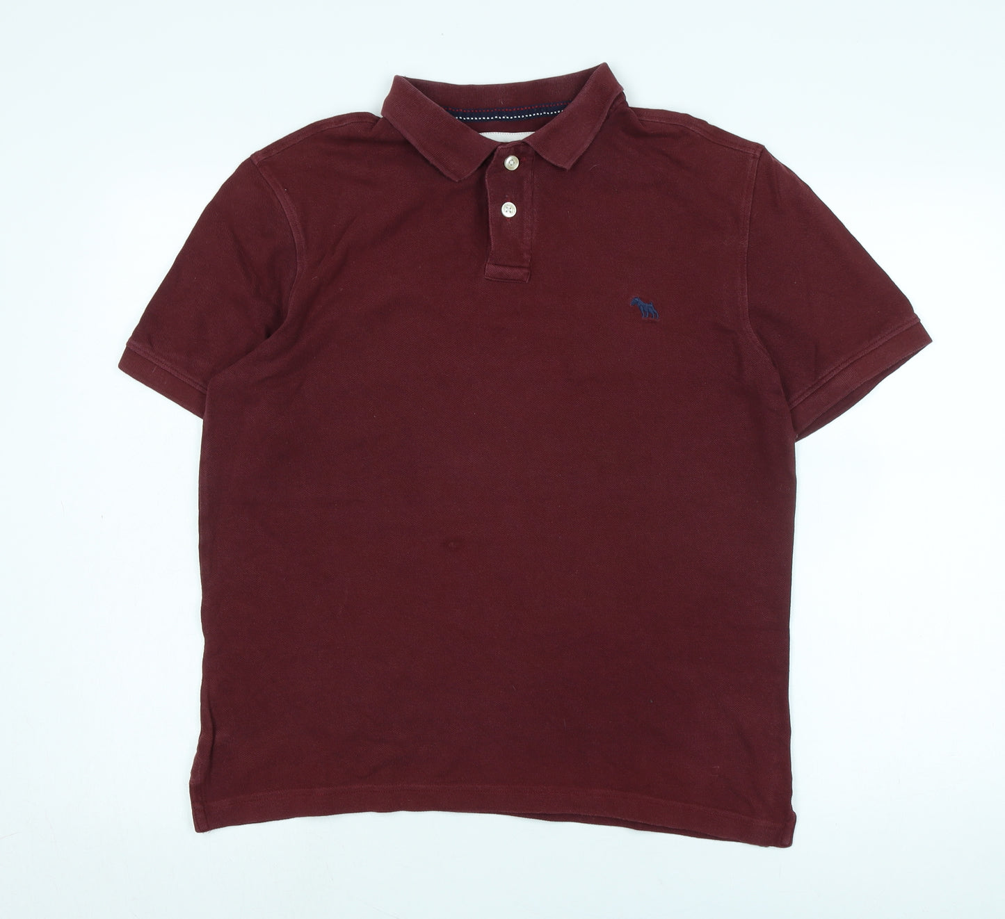 Jack Russel Mens Red Cotton Polo Size M Collared - Logo