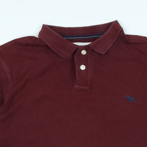 Jack Russel Mens Red Cotton Polo Size M Collared - Logo