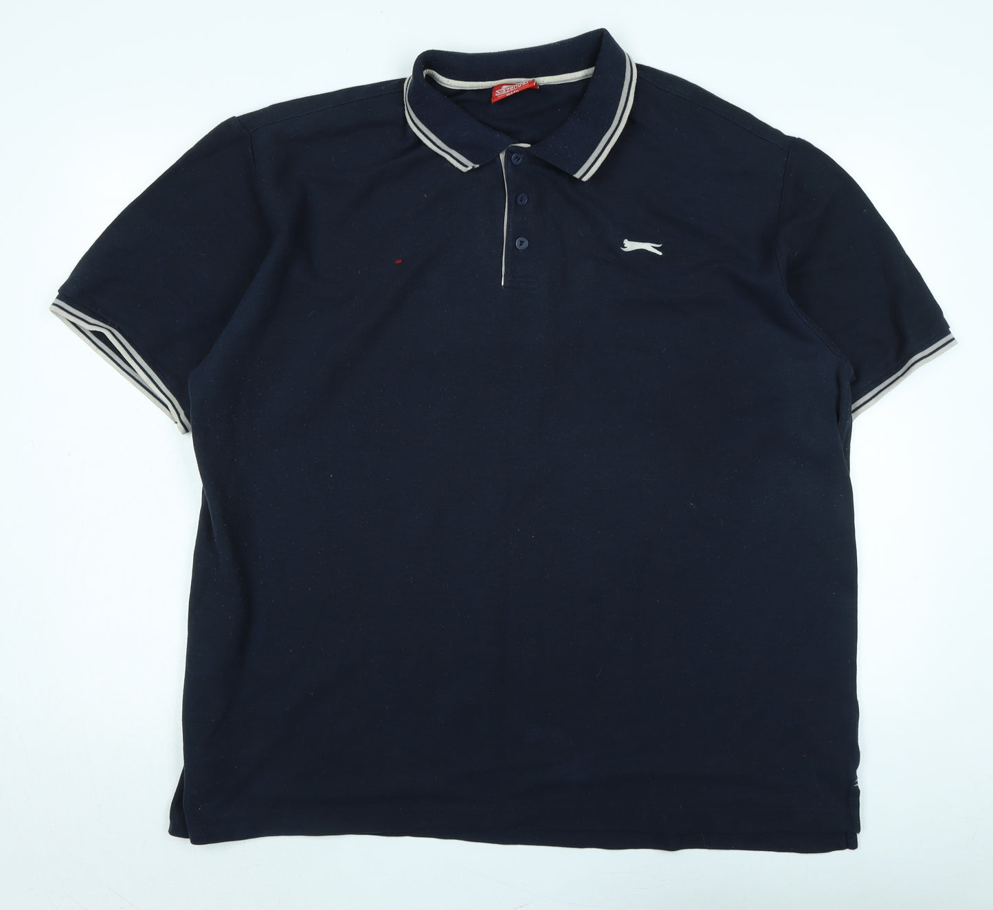 Slazenger Mens Blue Cotton Polo Size 3XL Collared - Logo