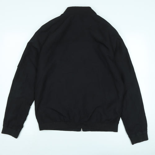 JACK & JONES Mens Black Bomber Jacket Jacket Size M Zip - Logo