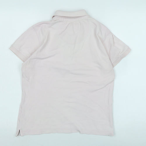 Athletic Apparel Womens Pink Cotton Basic Polo Size 14 Collared - Logo