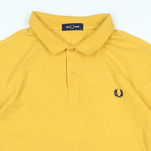 Fred Perry Mens Orange Cotton Polo Size XL Collared - Logo