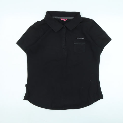 LA Gear Womens Blue Cotton Basic Polo Size 16 Collared - Logo