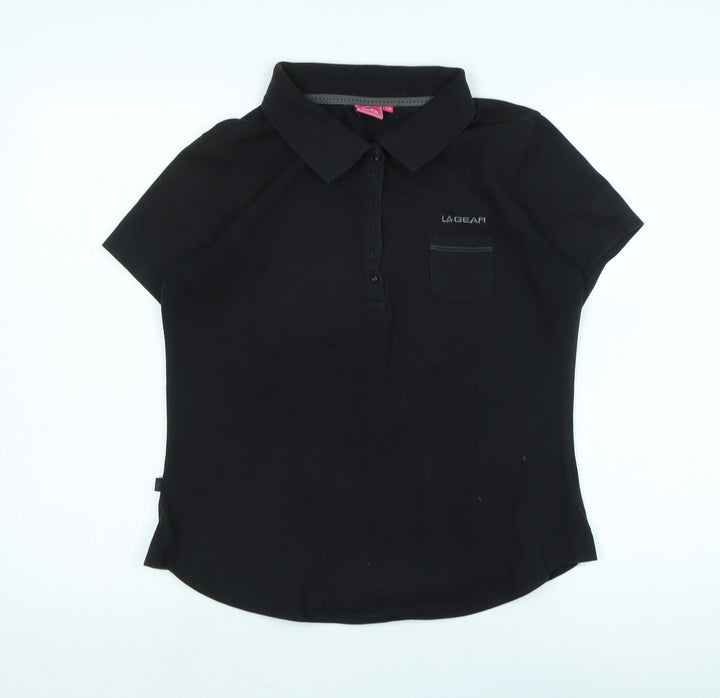 LA Gear Womens Blue Cotton Basic Polo Size 16 Collared - Logo