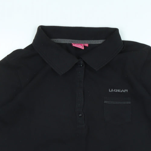 LA Gear Womens Blue Cotton Basic Polo Size 16 Collared - Logo