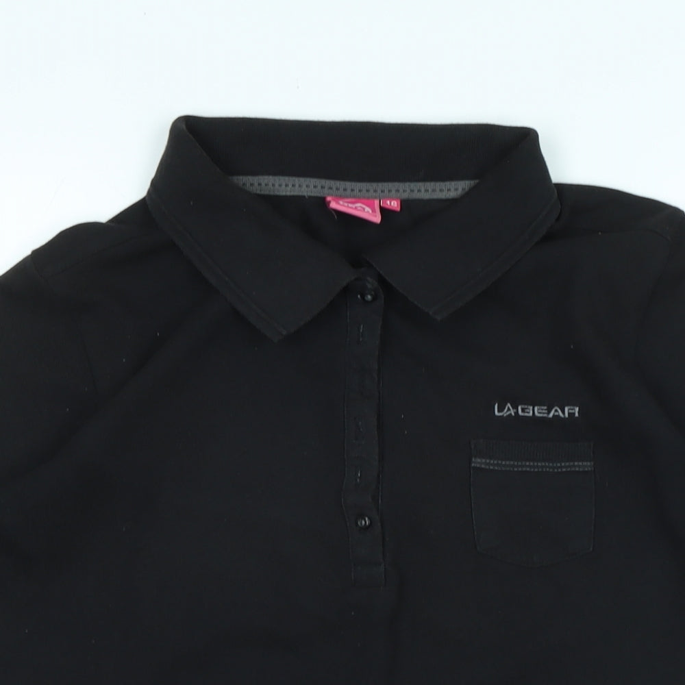 LA Gear Womens Blue Cotton Basic Polo Size 16 Collared - Logo
