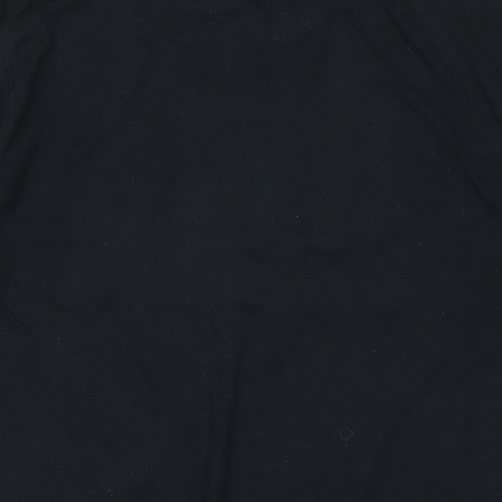 Canterbury Mens Black Cotton T-Shirt Size L Crew Neck - Logo