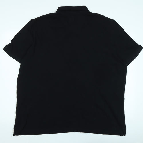 Marks and Spencer Mens Black Cotton Polo Size 3XL Collared