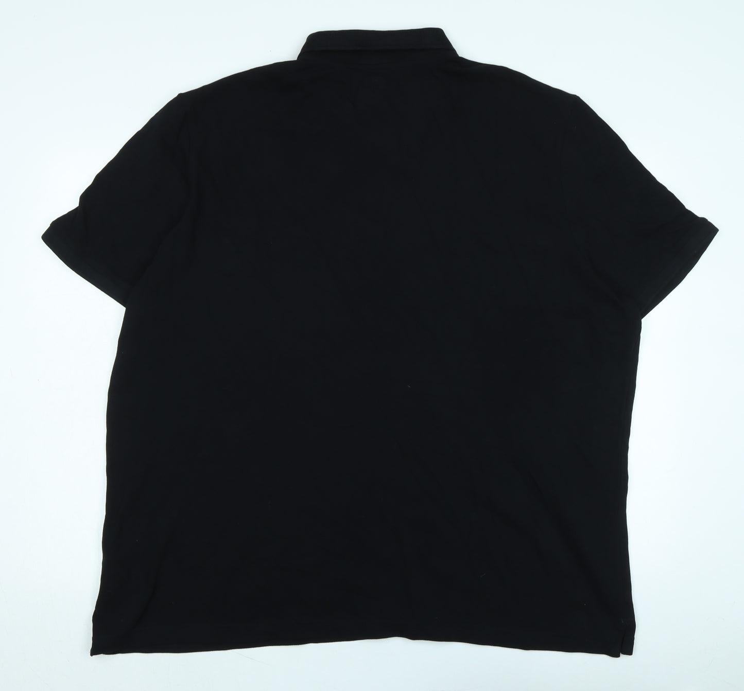 Marks and Spencer Mens Black Cotton Polo Size 3XL Collared