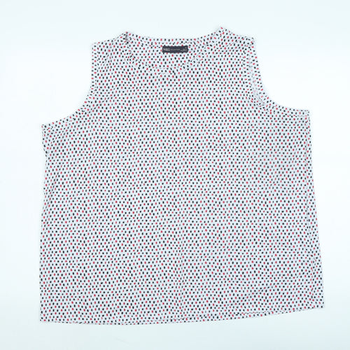 Marks and Spencer Womens White Cotton Basic Tank Size 20 Boat Neck
