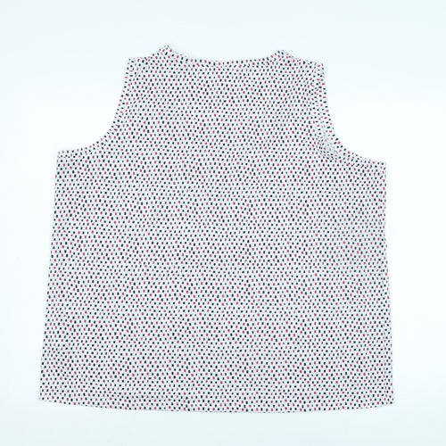 Marks and Spencer Womens White Cotton Basic Tank Size 20 Boat Neck