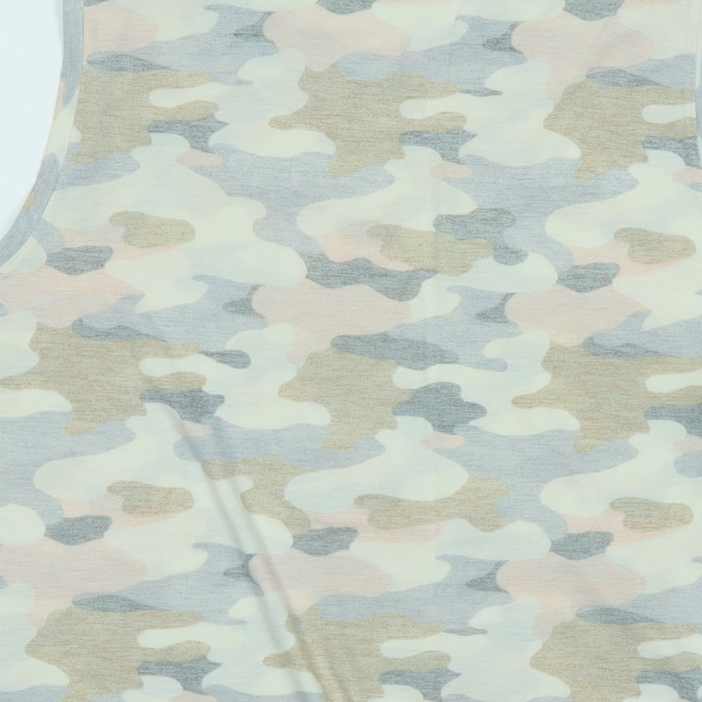 Marks and Spencer Womens Multicoloured Camouflage Polyester Basic Tank Size 18 Scoop Neck