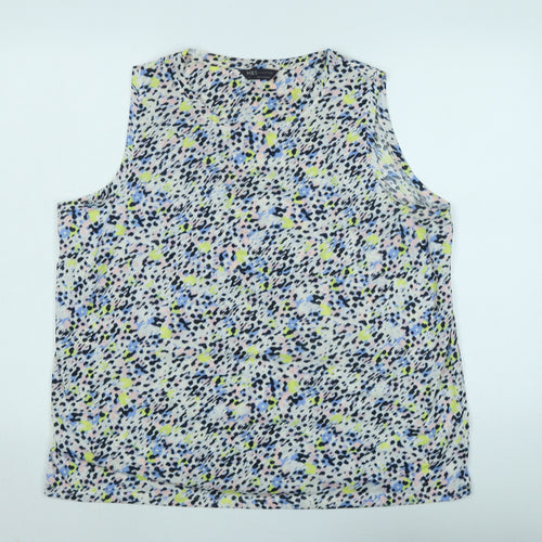 Marks and Spencer Womens Multicoloured Animal Print Polyester Basic T-Shirt Size 18 Scoop Neck