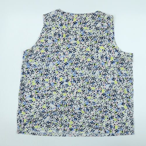 Marks and Spencer Womens Multicoloured Animal Print Polyester Basic T-Shirt Size 18 Scoop Neck