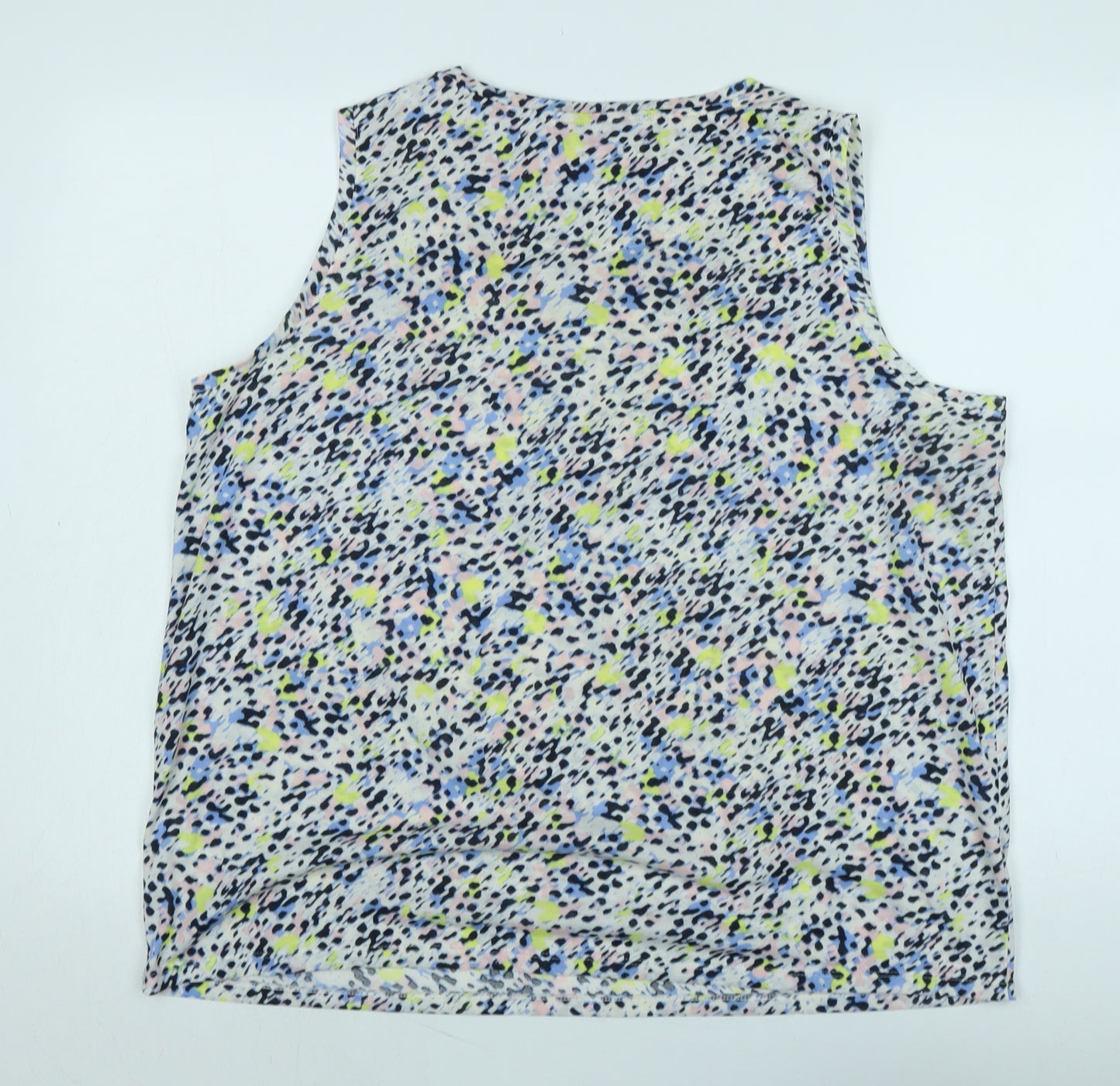 Marks and Spencer Womens Multicoloured Animal Print Polyester Basic T-Shirt Size 18 Scoop Neck