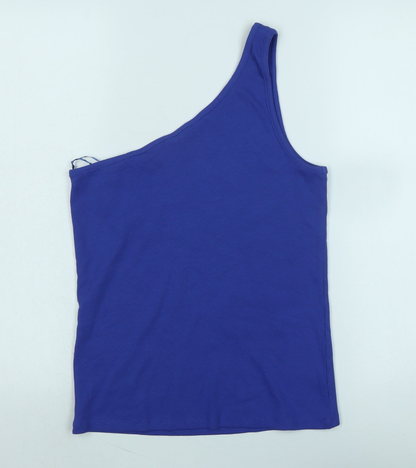 Marks and Spencer Womens Purple Cotton Basic Tank Size 14 One Shoulder