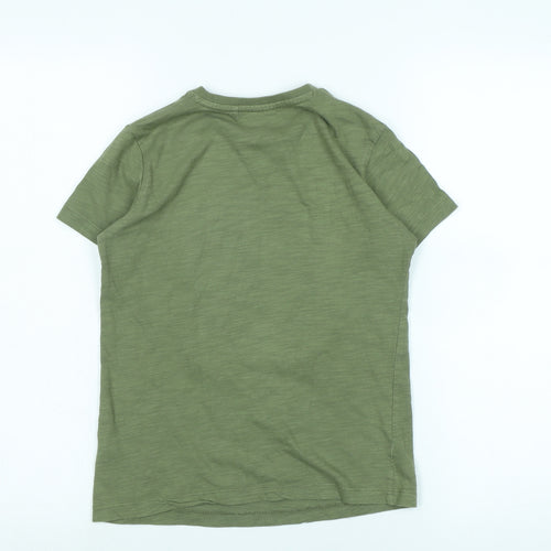 NEXT Boys Green Cotton Basic T-Shirt Size 8 Years Crew Neck - Logo - Tyrannosaurus