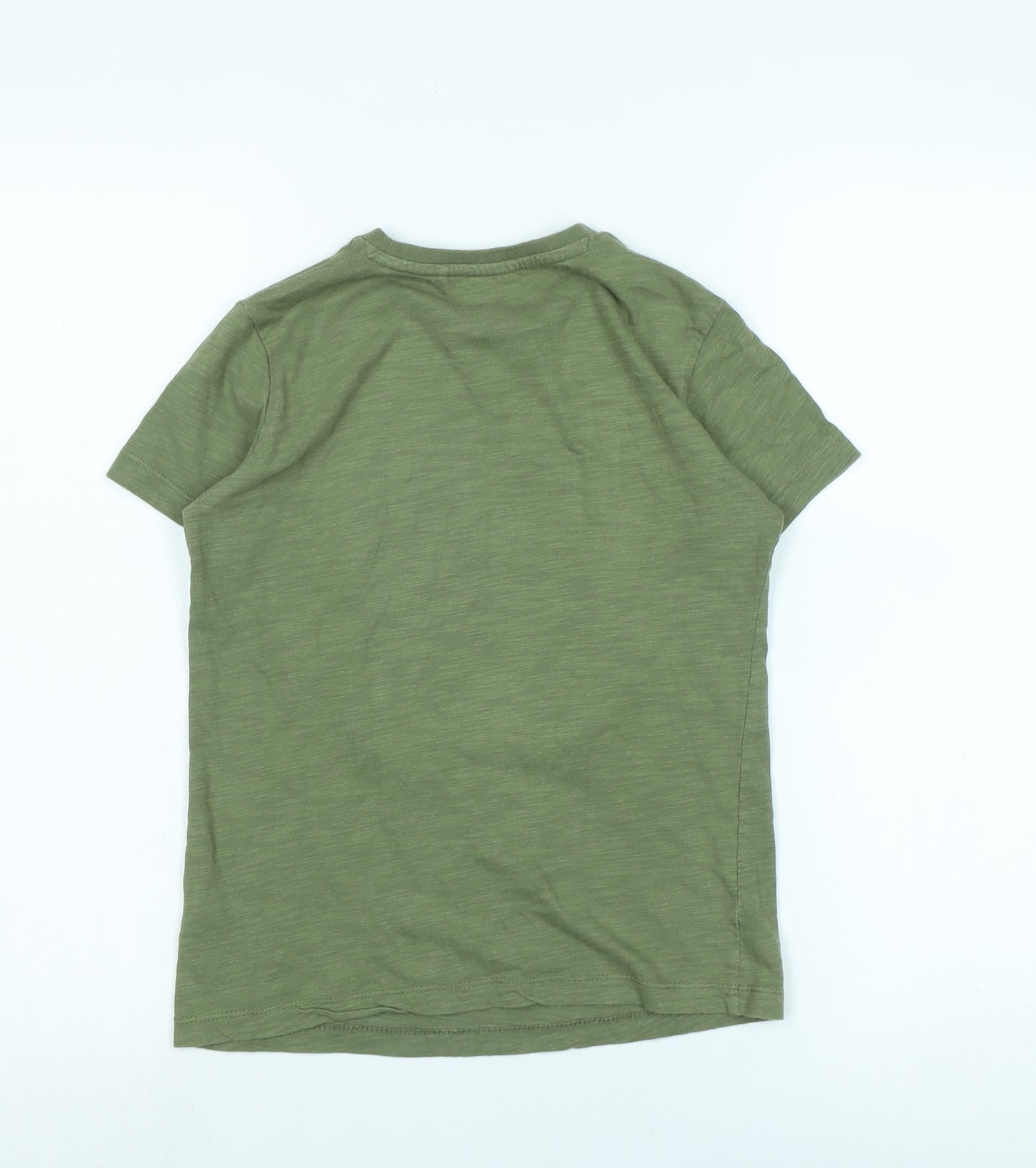 NEXT Boys Green Cotton Basic T-Shirt Size 8 Years Crew Neck - Logo - Tyrannosaurus