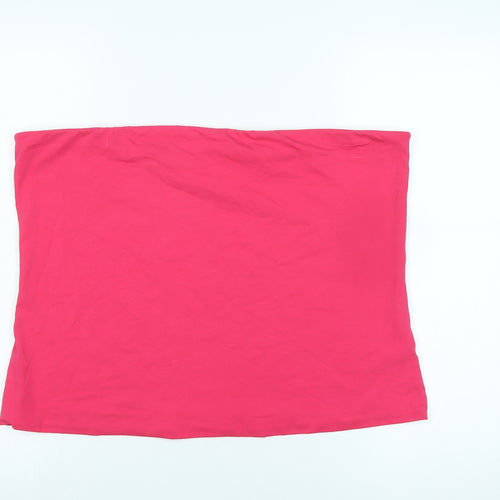 Marks and Spencer Womens Pink Cotton Basic T-Shirt Size XL Off the Shoulder - Bandage Top