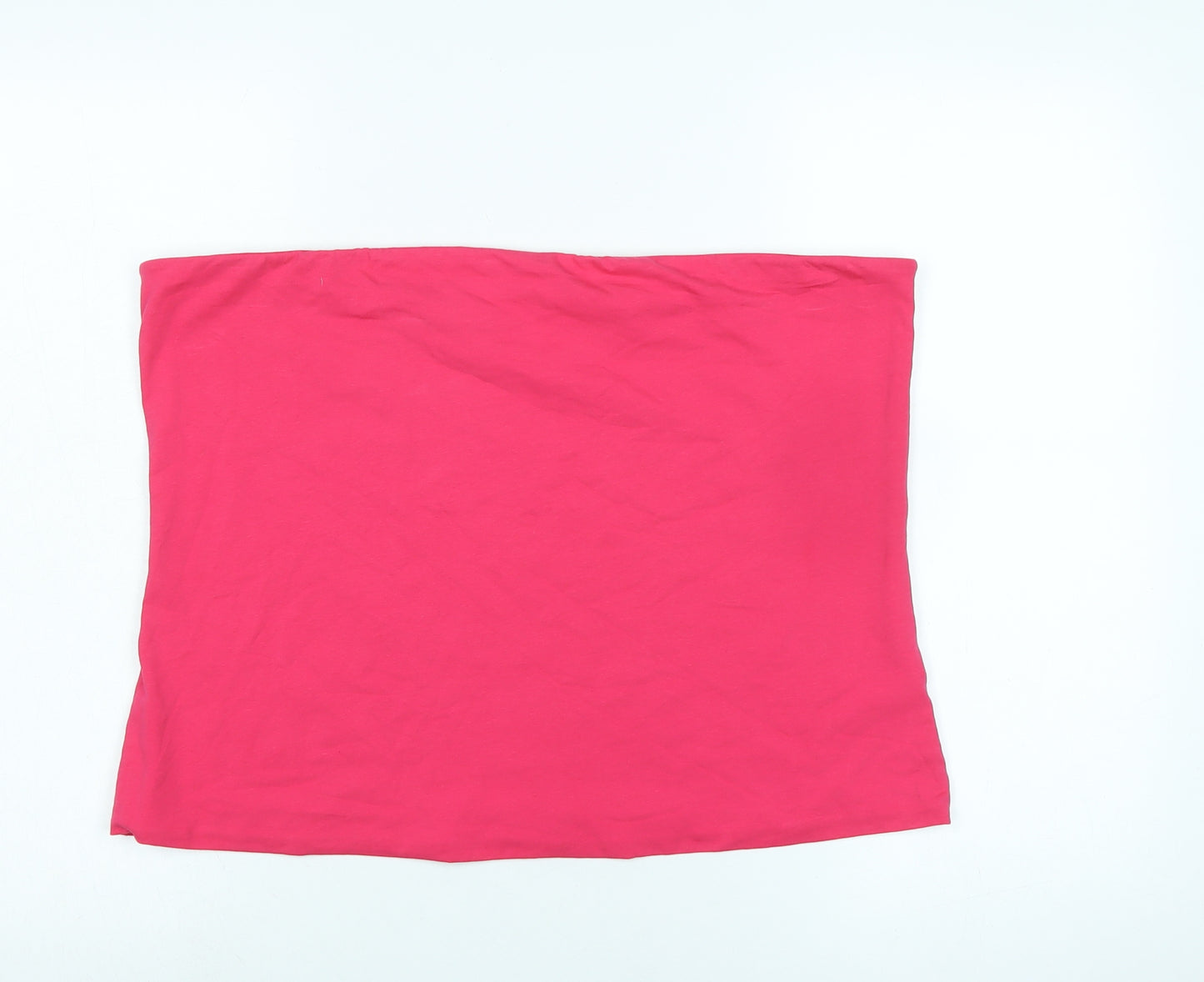 Marks and Spencer Womens Pink Cotton Basic T-Shirt Size XL Off the Shoulder - Bandage Top