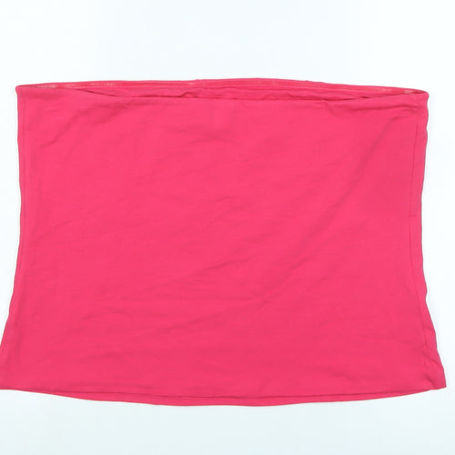 Marks and Spencer Womens Pink Cotton Basic T-Shirt Size XL Off the Shoulder - Bandage Top