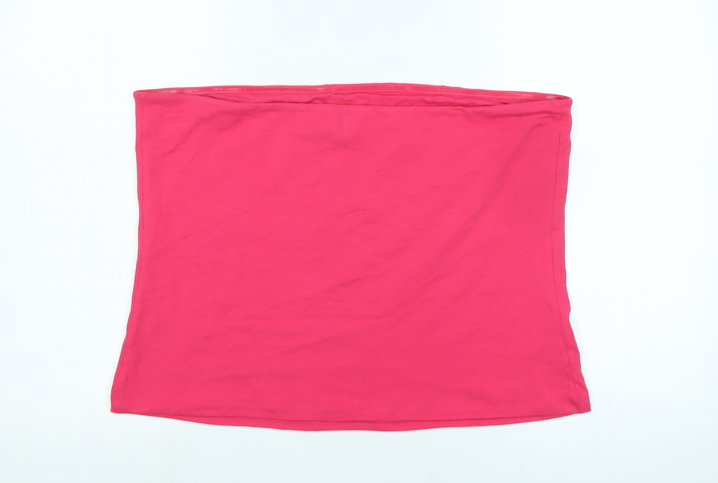 Marks and Spencer Womens Pink Cotton Basic T-Shirt Size XL Off the Shoulder - Bandage Top