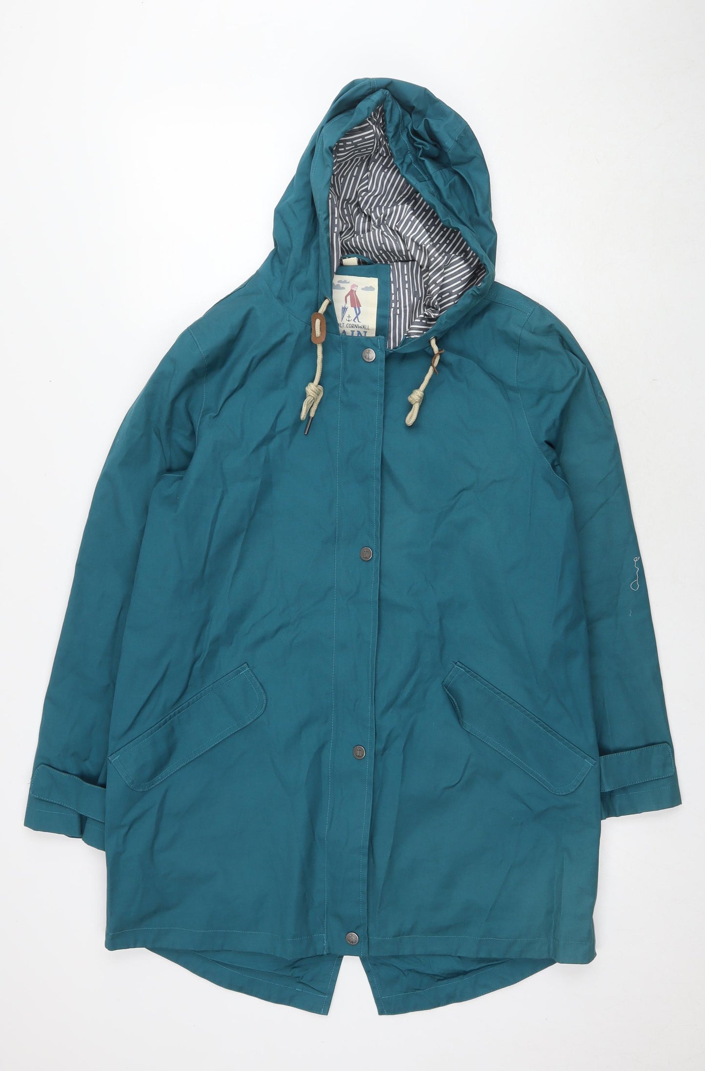 Seasalt Womens Blue Rain Coat Coat Size 12 Zip