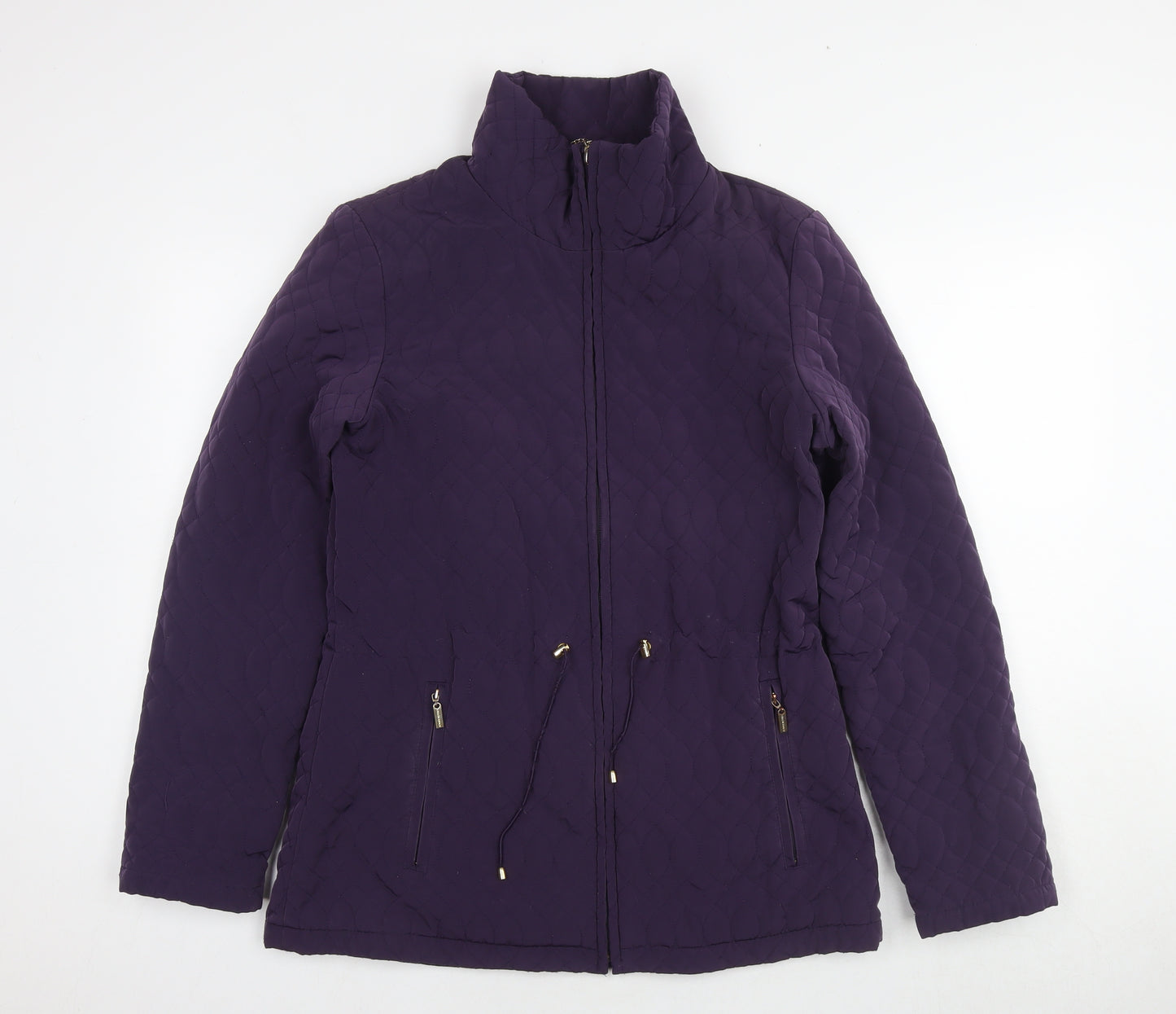 Ellen Tracy Womens Purple Quilted Jacket Size S Zip