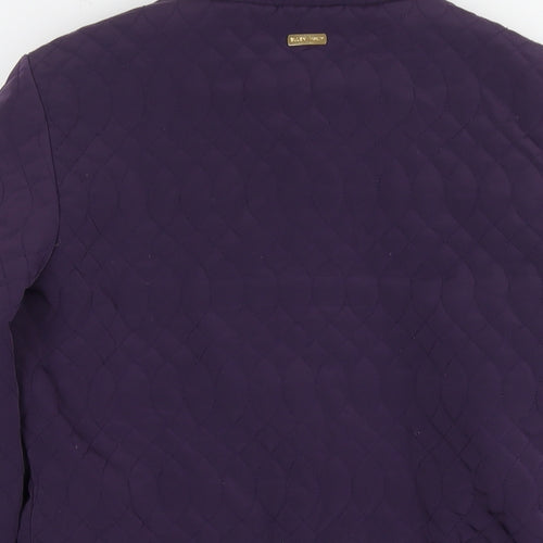 Ellen Tracy Womens Purple Quilted Jacket Size S Zip