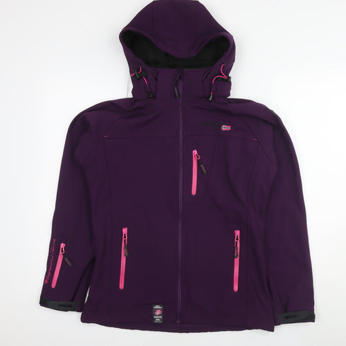 Geographical Norway Womens Purple Jacket Size 12 Zip