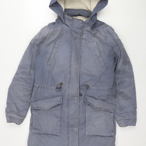 Marks and Spencer Womens Blue Parka Jacket Size 12 Zip