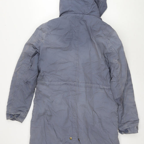 Marks and Spencer Womens Blue Parka Jacket Size 12 Zip