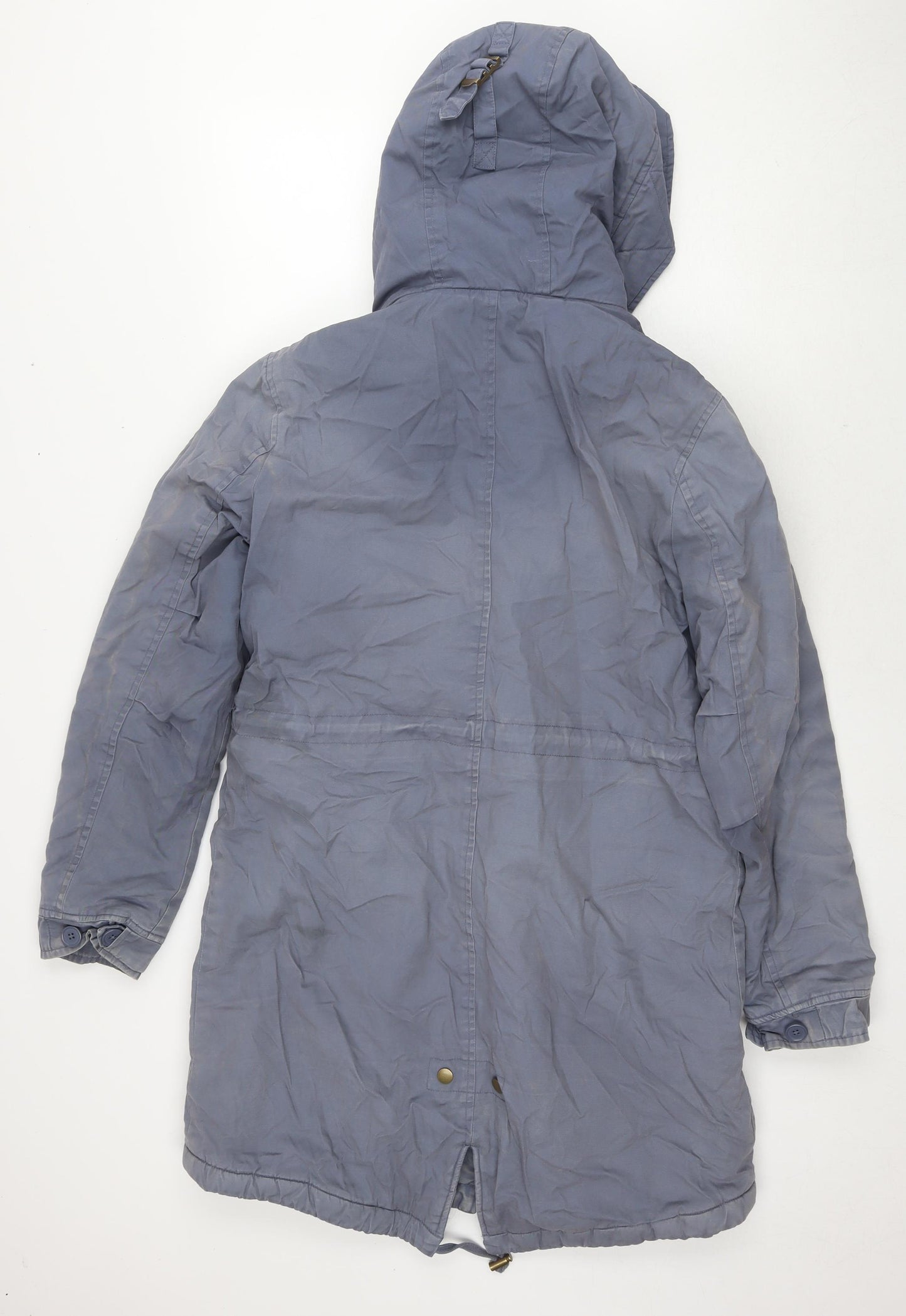 Marks and Spencer Womens Blue Parka Jacket Size 12 Zip