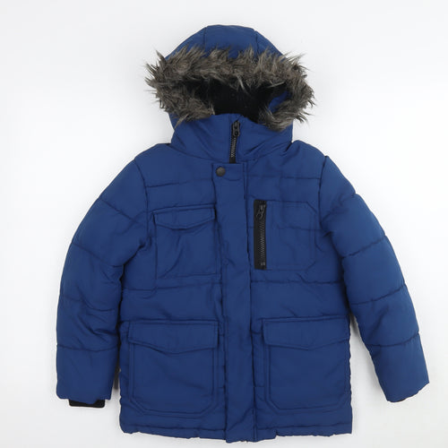 NEXT Boys Blue Puffer Jacket Jacket Size 7 Years Zip