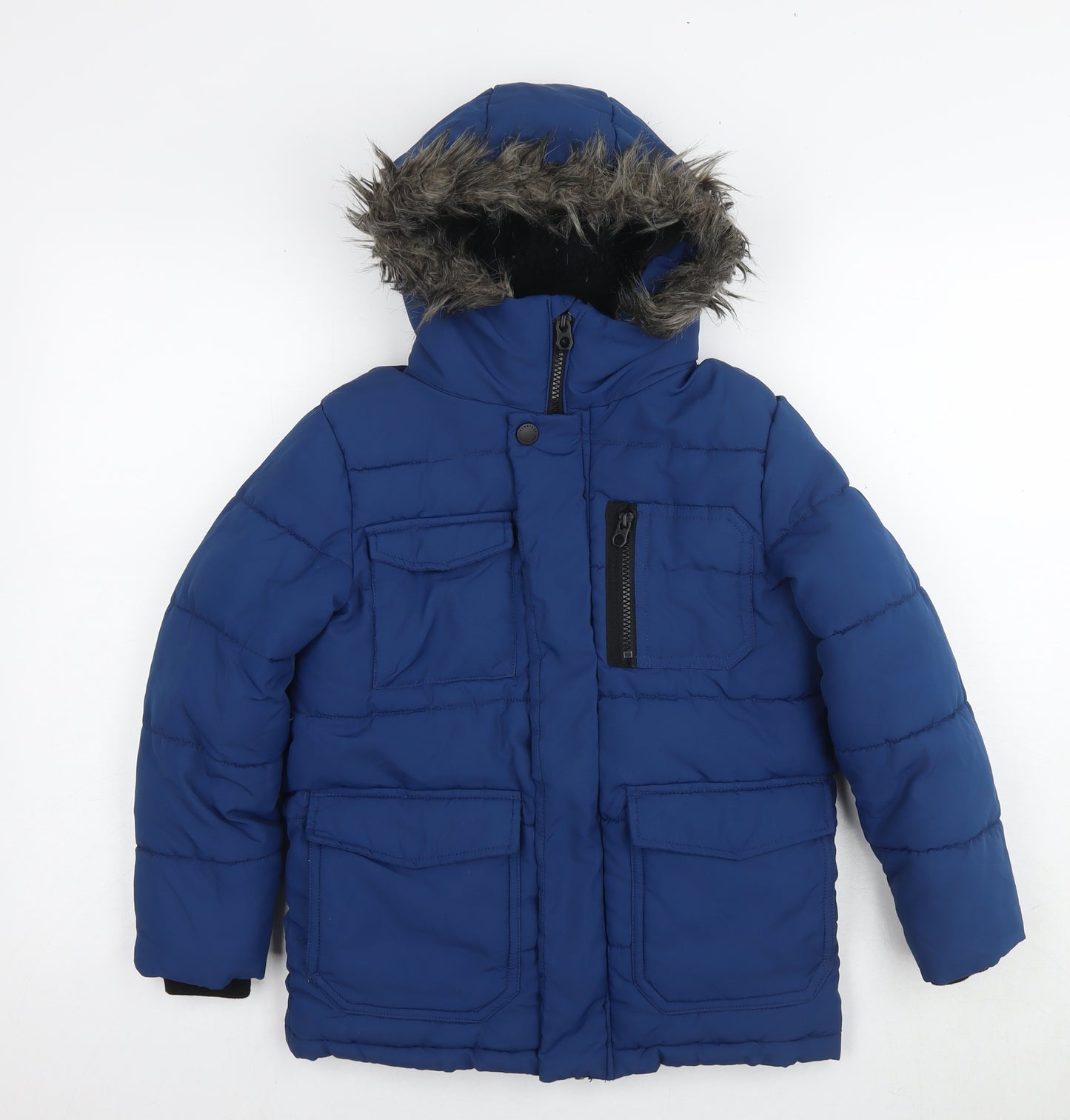 NEXT Boys Blue Puffer Jacket Jacket Size 7 Years Zip