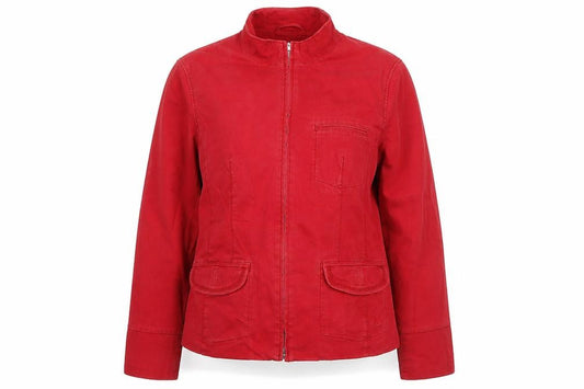 Front view of Next women’s red jacket, size UK 18, zip