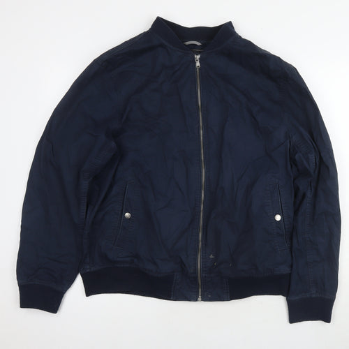 Red Herring Mens Blue Bomber Jacket Jacket Size XL Zip