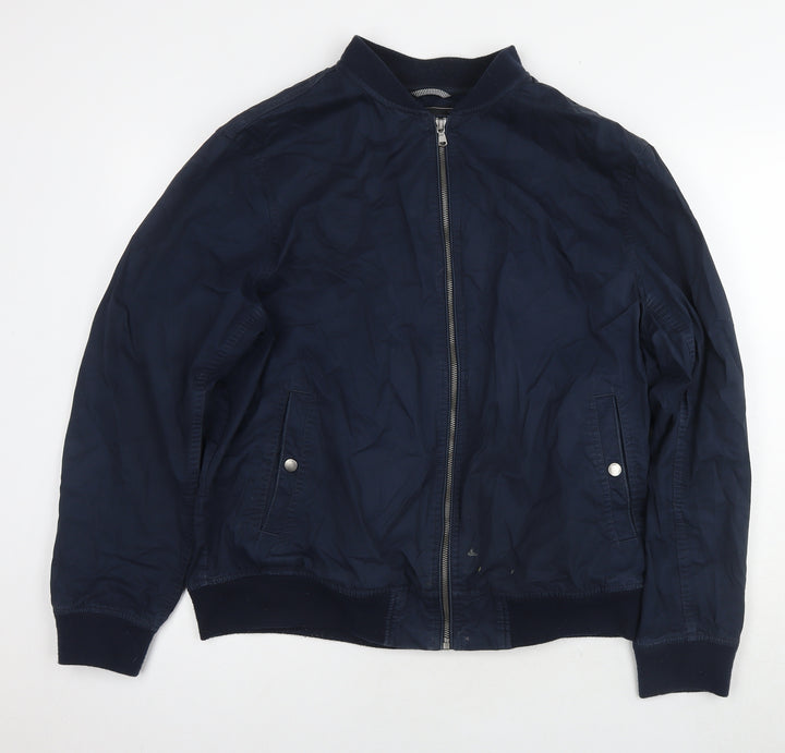 Red Herring Mens Blue Bomber Jacket Jacket Size XL Zip
