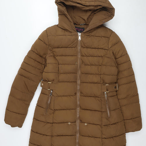 Wulux Womens Brown Quilted Jacket Size XL Zip