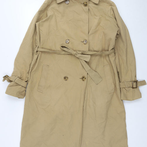 Zara Womens Beige Trench Coat Coat Size S Button