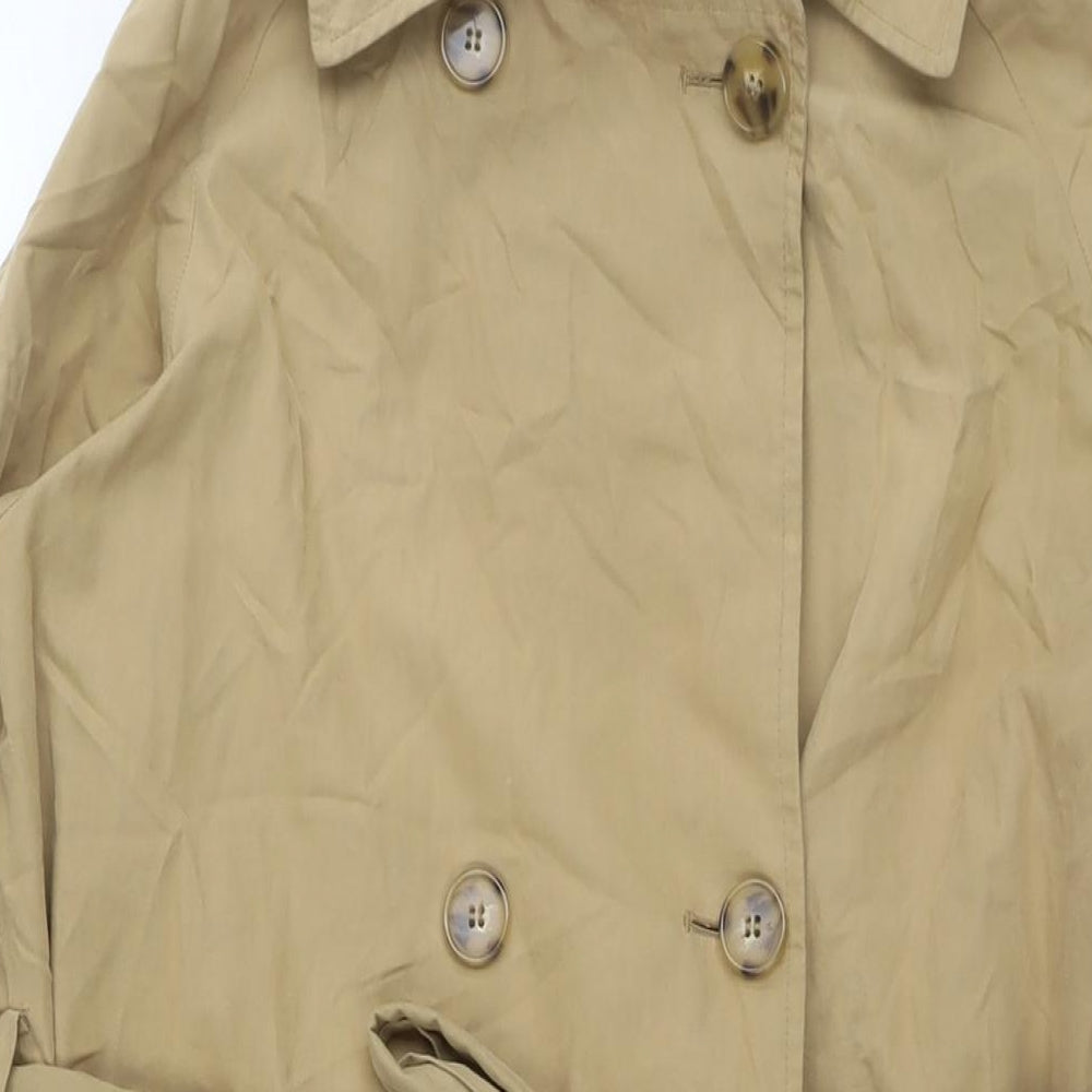 Zara Womens Beige Trench Coat Coat Size S Button