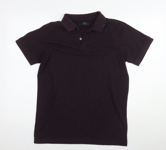 ACW85 Mens Purple Cotton Polo Size M Collared Pullover